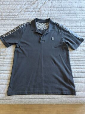 Coach Black Polo with Signature Tape Shoulders